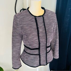 Banana Republic Textured Tweed Blazer‎ Jacket, Size 4, Navy/Red/Multi, NWOT